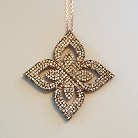 Sparkling 925 Sterling Silver with CZ Four-Leaf Clover Lucky Pendant Necklace - Picture 12 of 13